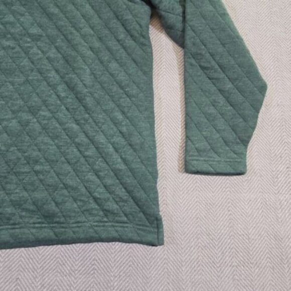 Crown & Ivy Quilted Snap Neck Pullover Top Men's Large Blue Stand-Up Collar NWT - Picture 6 of 13